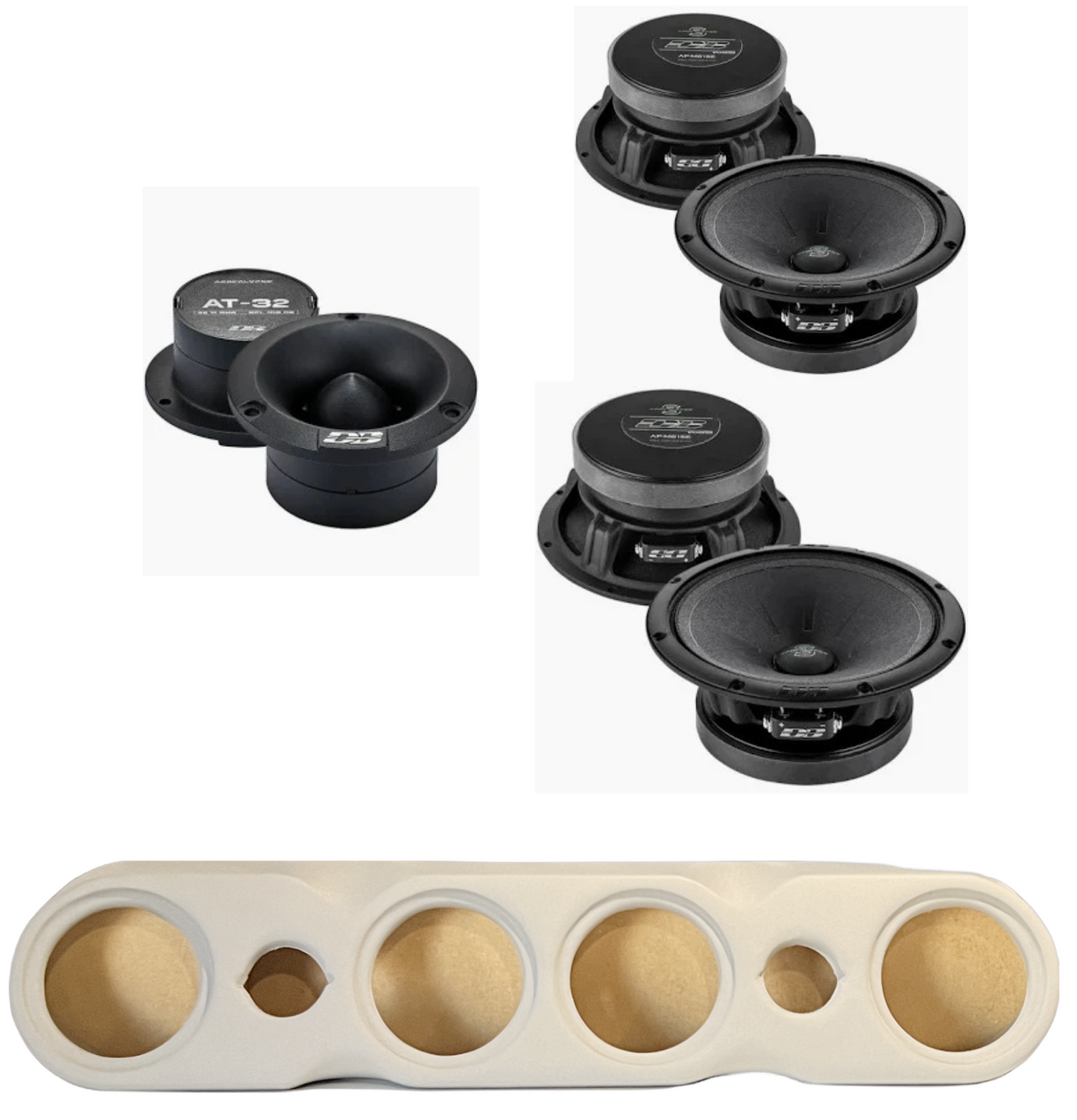 DeafBounce Apocalypse Sylvester 4 6.5" & 2 Tweeters AT-32 + Speaker Rack (Headliner)