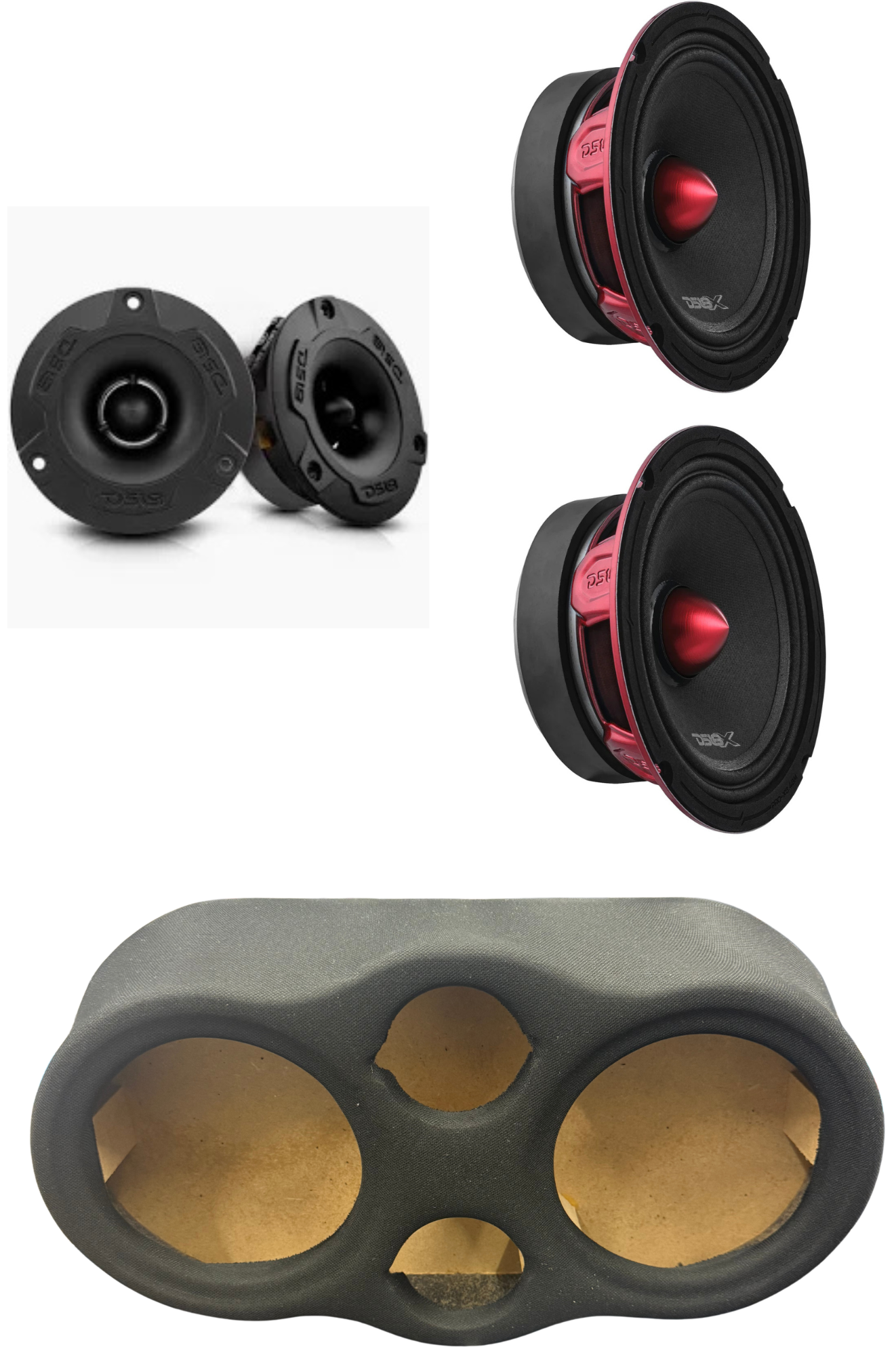 DS18 PRO-X6 2 6.5" & 2 Tweeters PRO-TWX1 + Speaker Panel (Headliner)