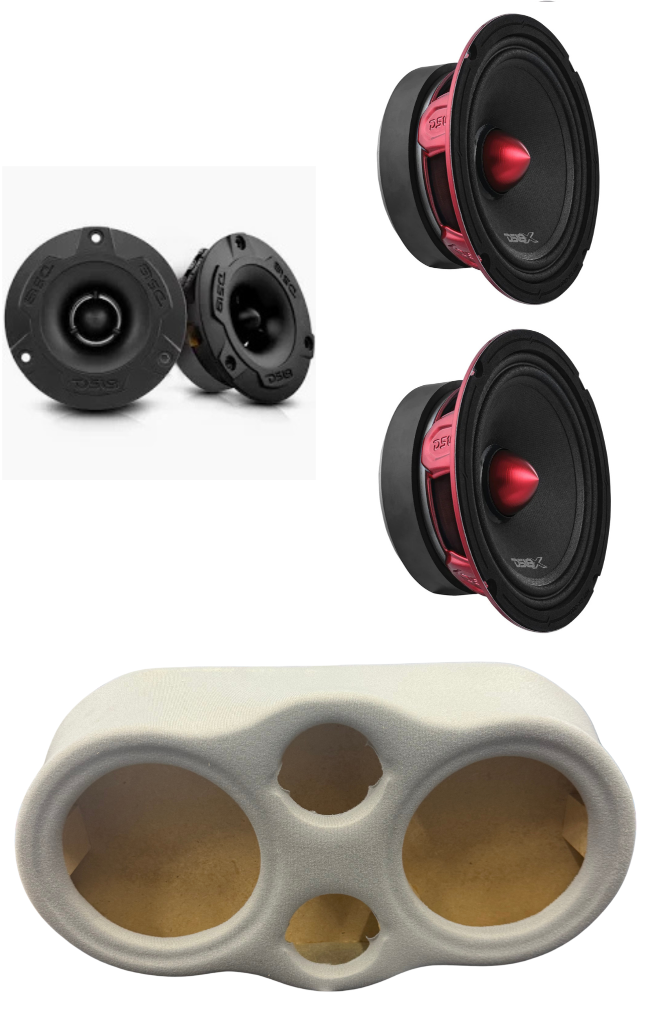 DS18 PRO-X6 2 6.5" & 2 Tweeters PRO-TWX1 + Speaker Panel (Headliner)