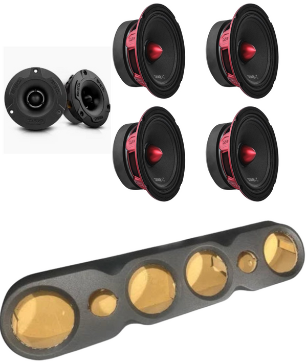 DS18 PRO-X6 4 6.5" & 2 Tweeters PRO-TWX1 + Speaker Rack(Headliner)