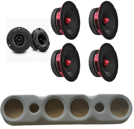 DS18 PRO-X6 4 6.5" & 2 Tweeters PRO-TWX1 + Speaker Rack(Headliner)