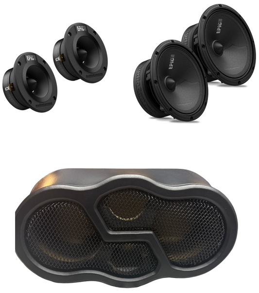 AudioControl EPIC PRO Series 2 6.5" & 2 Tweeters EPIC 4T + Speaker Panel (Vinyl)