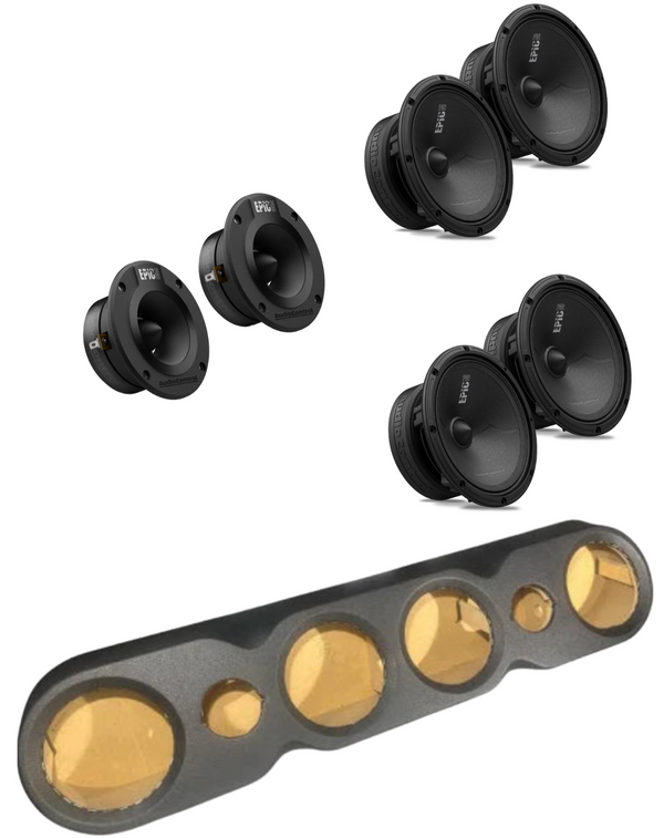 AudioControl EPIC PRO Series 4 6.5" & 2 Tweeters EPIC 4T + Speaker Rack (Headliner)