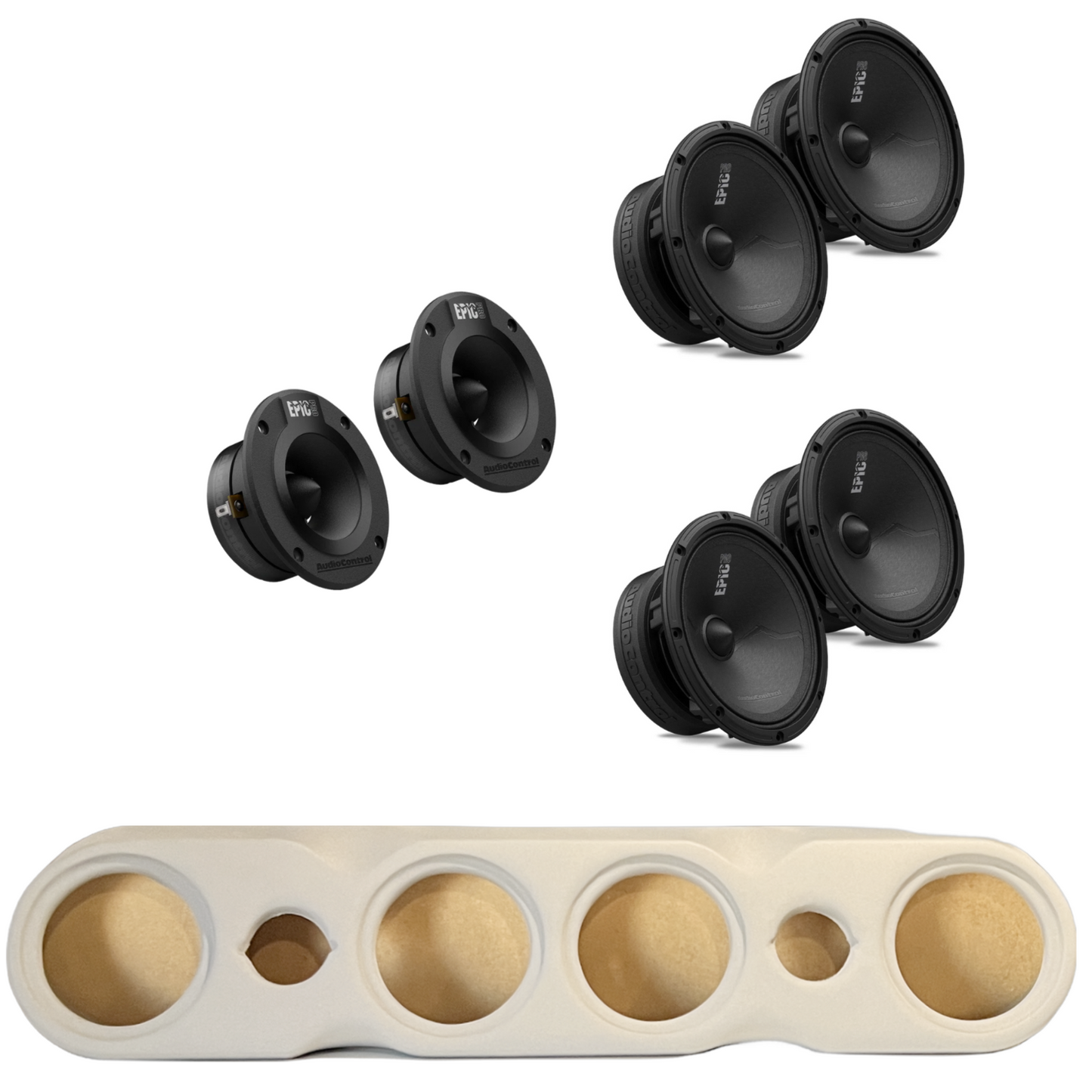 AudioControl EPIC PRO Series 4 6.5" & 2 Tweeters EPIC 4T + Speaker Rack (Headliner)
