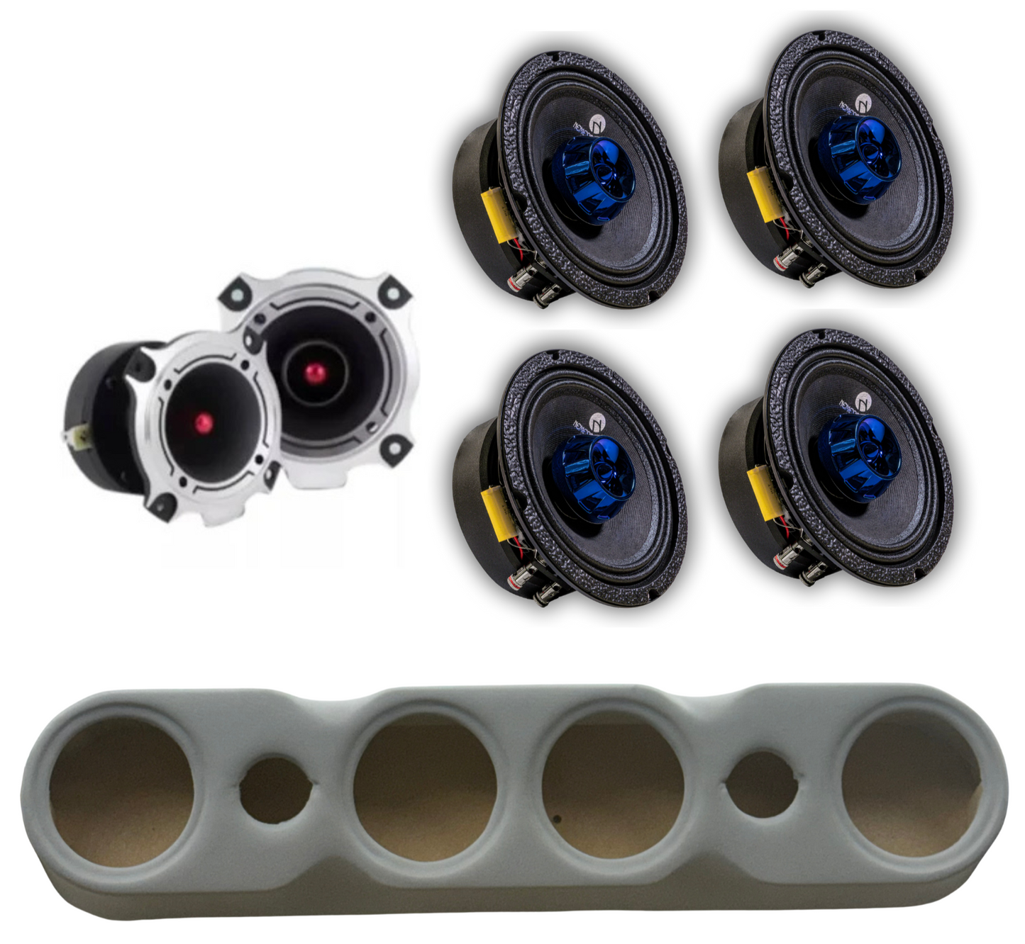 Nemesis Audio 4 NA-PRO 6.5" & 2 Tweeters NA-TW45 + Speaker Rack( Headliner)