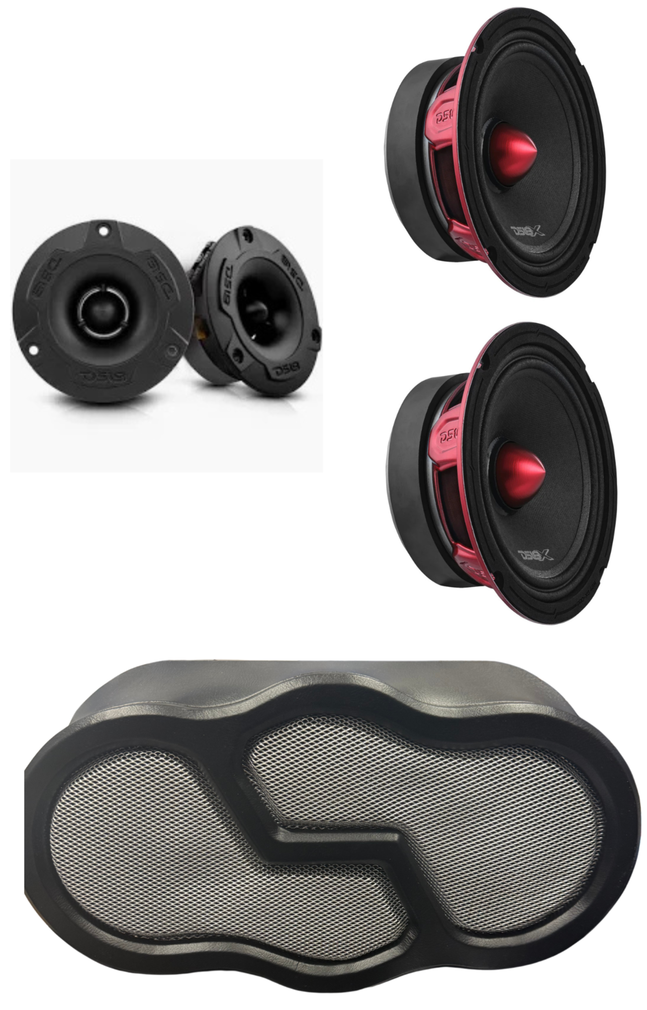 DS18 PRO-X6 2 6.5" & 2 Tweeters PRO-TWX1 + Speaker Panel (Vinyl)